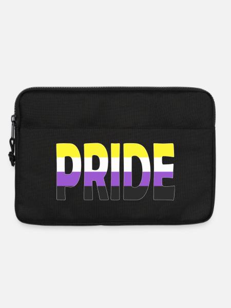 Pride Schriftzug Non-Binary Nichtbinär LGBTQ - Laptoptasche 13" - Schwarz