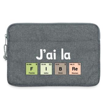 I have fiber - periodic elements - Laptop bag 13" - heather grey - Front