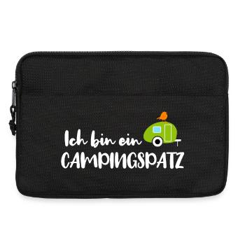 Camping Spatz Fan Camper Wohnwagen Caravan Urlaub - Laptoptasche 13" - Schwarz - Vorne
