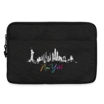 Urban Skyline Watercolor Design, New York, NYC - Sacoche pour ordinateur portable 13 pouces - noir - Devant
