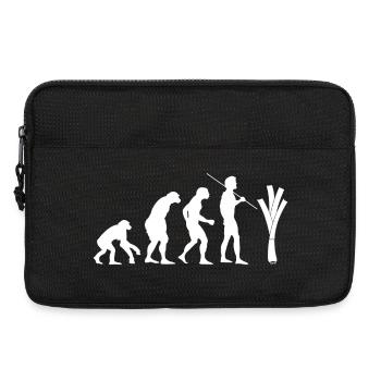 Evolution of the leek (white) - Laptop bag 13" - black - Front