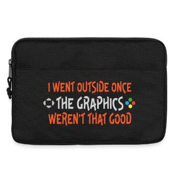 Ich bin einmal nach draußen gegangen, ein grafischer Witz - Laptoptasche 13" - Schwarz - Vorne
