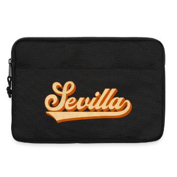 Sevilla Retro Schriftzug - Laptoptasche 13" - Schwarz - Vorne
