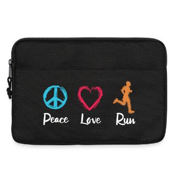 Peace Love Running - Laptop bag 13" - black - Front