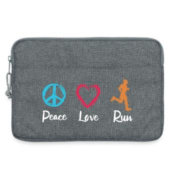 Peace Love Running - Laptop bag 13" - heather grey - Front