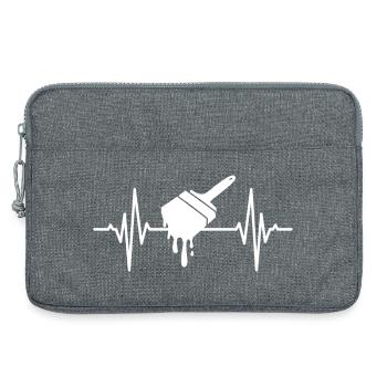 Pinceau de peintre ligne coeur - Sacoche pour ordinateur portable 13 pouces - gris chiné - Devant