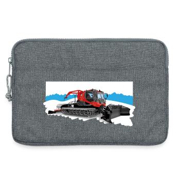 Dameuse au travail dans la neige - Sacoche pour ordinateur portable 13 pouces - gris chiné - Devant