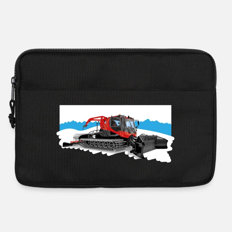 Pistenraupe bei der Arbeit im Schnee - Laptoptasche 13" - Schwarz