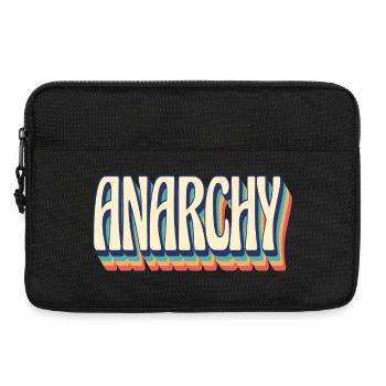 T-shirt Anarchy rétro rayé vintage des années 70 - Sacoche pour ordinateur portable 13 pouces - noir - Devant