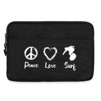Peace Love Surf - Laptoptasche 13" - Schwarz - Vorne