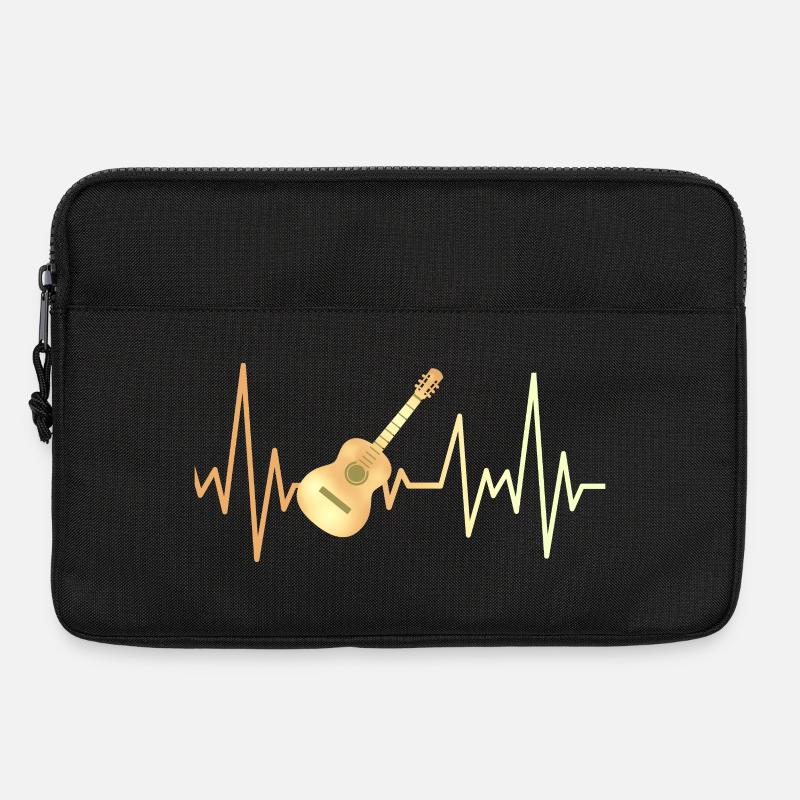 E-Gitarre und Herzfrequenz - Laptoptasche 13" - Schwarz