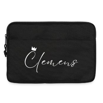 Clemens Name König T-Shirt Geschenk Männer - Laptoptasche 13" - Schwarz - Vorne