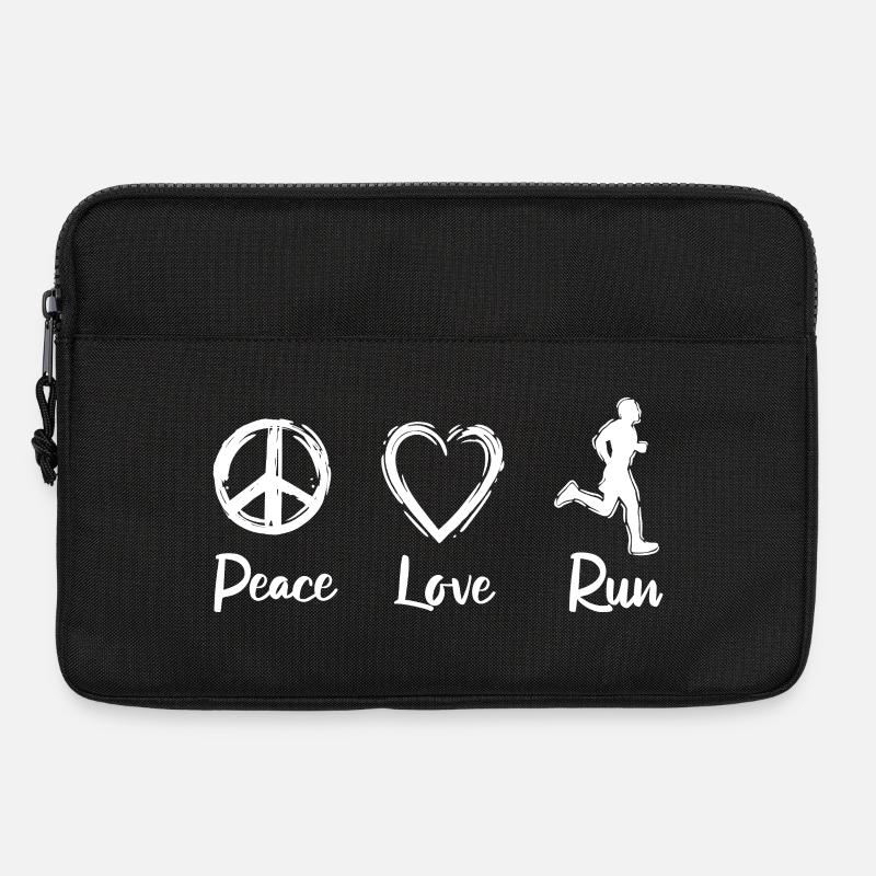 Peace Love Run - Laptoptasche 13" - Schwarz