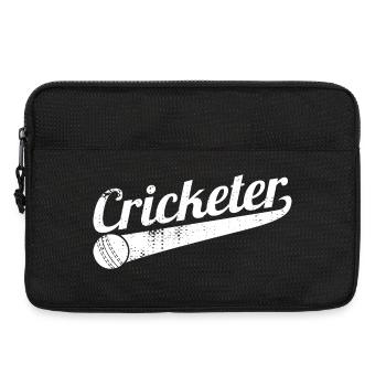 Drôle de joueur de cricket - Sacoche pour ordinateur portable 13 pouces - noir - Devant