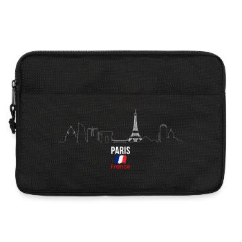 Paris Skyline Linie Kunst - Laptoptasche 13" - Schwarz - Vorne