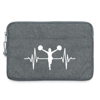 Cheerleader ECG Heartbeat - Laptop bag 13" - heather grey - Front