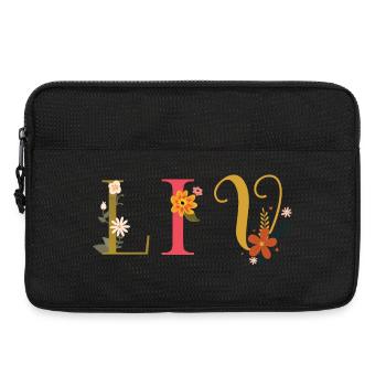Nom LIV orné de fleurs - Sacoche pour ordinateur portable 13 pouces - noir - Devant