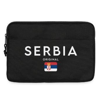 Flagge Serbiens, serbischer Stolz - Laptoptasche 13" - Schwarz - Vorne