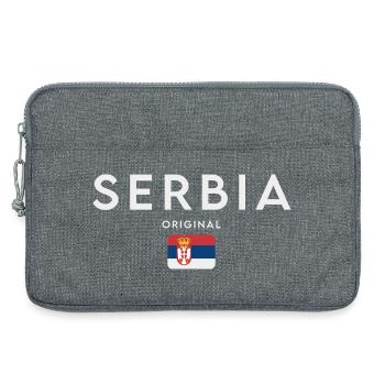 Drapeau de la Serbie, fierté serbe - Sacoche pour ordinateur portable 13 pouces - gris chiné - Devant