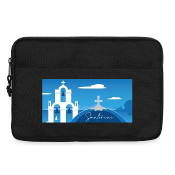 Santorini Panorama von der Kirche aus - Laptoptasche 13" - Schwarz - Vorne