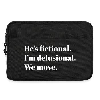 He's Fictional. – BookTok Meme Design - white - Laptop bag 13" - black - Front
