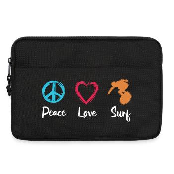 Peace Love Surfing - Laptop bag 13" - black - Front