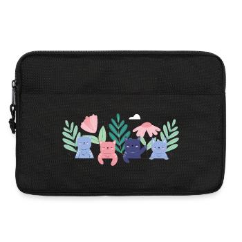 Skurrile Katze Garten Illustration - Laptoptasche 13" - Schwarz - Vorne