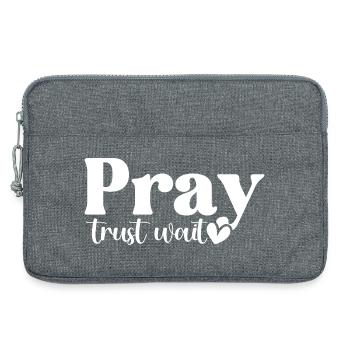 Pray Trust Wait - Laptop bag 13" - heather grey - Front