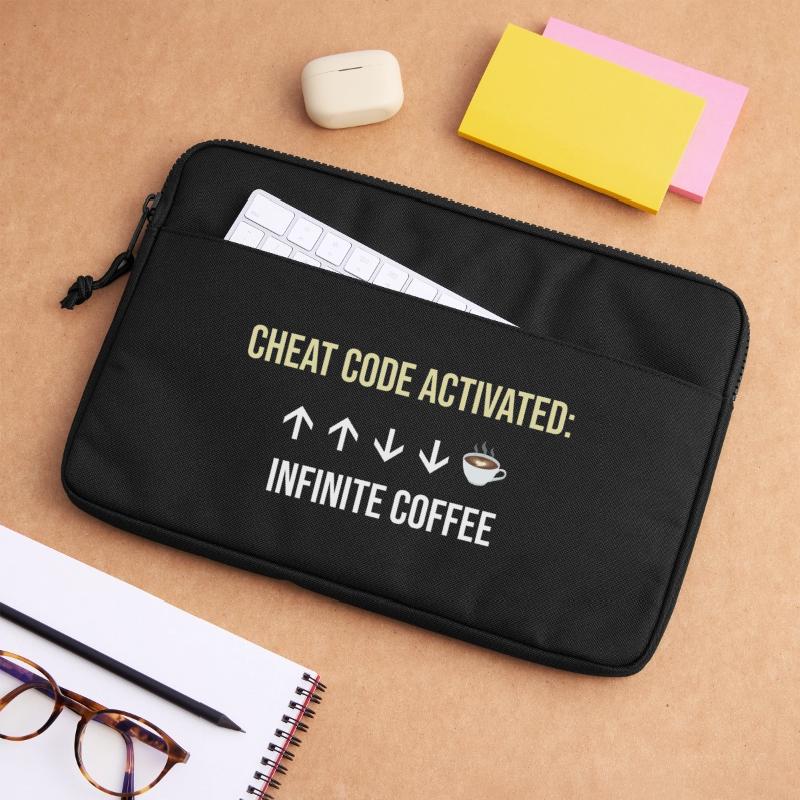 Unendlicher Kaffee Aktiver Cheat-Code Laptoptasche 13"