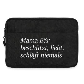 Mom Bear Protects Loves Never Sleeps Gift - Laptop bag 13" - black - Front
