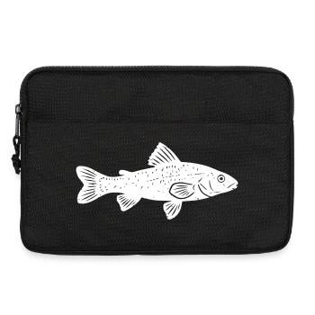 Vecteur nature du pêcheur gris - Sacoche pour ordinateur portable 13 pouces - noir - Devant