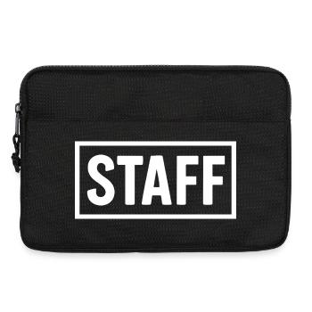 Minimalistisches STAFF Shirt – Club & Event Crew - Laptoptasche 13" - Schwarz - Vorne