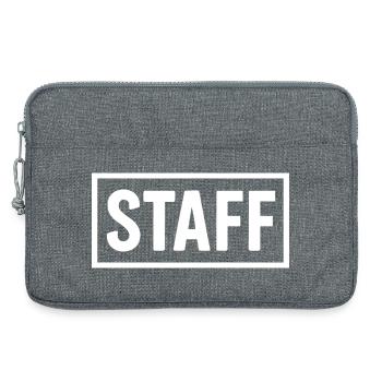 Minimalist STAFF Shirt – Club & Event Crew - Laptop bag 13" - heather grey - Front