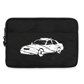 Police car chase grunge vector - Laptop bag 13" - black - Front