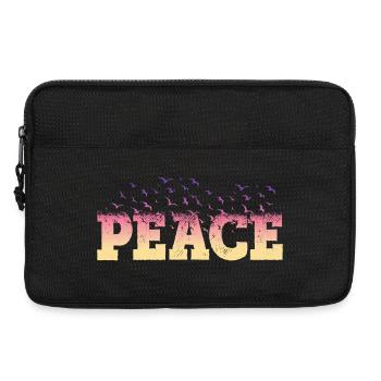 Peace Peace Font Colorful Birds Against War - Laptop bag 13" - black - Front