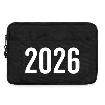 2026 Jahreszahl Ziffer - Laptoptasche 13" - Schwarz - Vorne