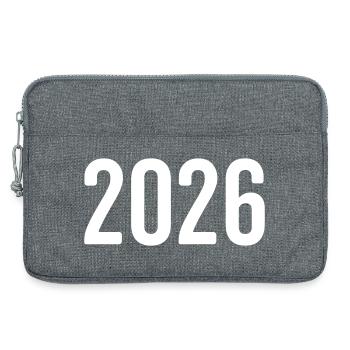 Chiffre de l’année 2026 - Sacoche pour ordinateur portable 13 pouces - gris chiné - Devant