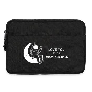 Love You To The Moon And Back Illustration - Laptop bag 13" - black - Front