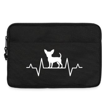 Gift Idea Chihuahua Heartbeat Silhouette - Laptop bag 13" - black - Front