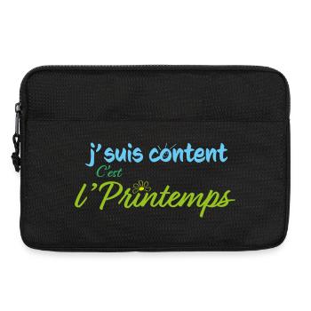 C'est l'printemps - Sacoche pour ordinateur portable 13 pouces - noir - Devant