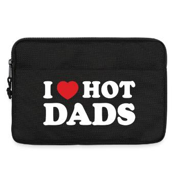 J’ai le cœur des papas sexy - Sacoche pour ordinateur portable 13 pouces - noir - Devant