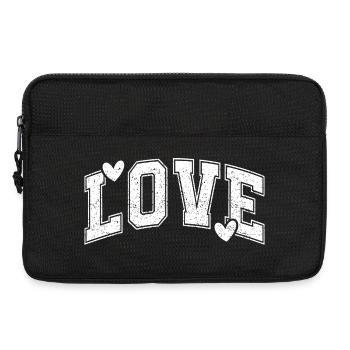 LOVE – Vintage Typography Heart Design - Sacoche pour ordinateur portable 13 pouces - noir - Devant