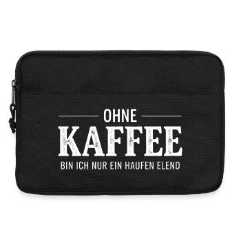 Ohne Kaffee ein Haufen Elend - Laptoptasche 13" - Schwarz - Vorne