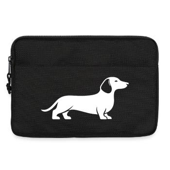 Silhouette teckel – design minimaliste de chien - Sacoche pour ordinateur portable 13 pouces - noir - Devant