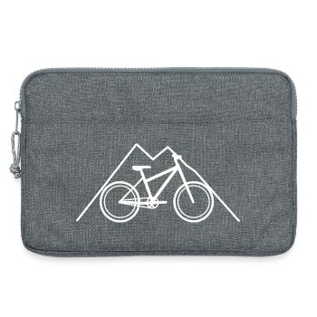 Mountain Biking Sketch - Laptop bag 13" - heather grey - Front