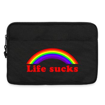 Life Sucks Rainbow - Citation sarcastique et drôle - Sacoche pour ordinateur portable 13 pouces - noir - Devant