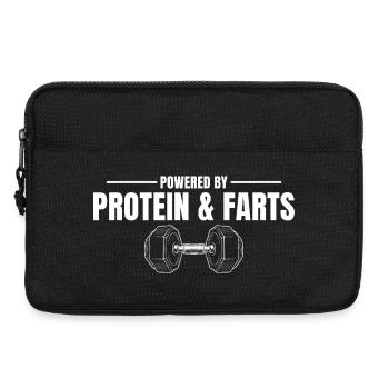 Workout Powered by Protein and Farts - Laptoptasche 13" - Schwarz - Vorne