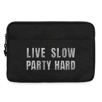 Live lentement, fête à fond – Glitter Disco Statement - Sacoche pour ordinateur portable 13 pouces - noir - Devant