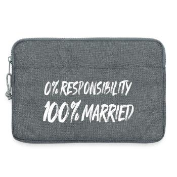 0 % de responsabilité, 100 % marié - Sacoche pour ordinateur portable 13 pouces - gris chiné - Devant