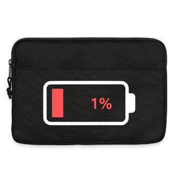 Icône de batterie vide à 1 % - Sacoche pour ordinateur portable 13 pouces - noir - Devant